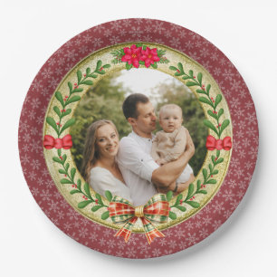 Personalised Picture Frame and Christmas Wreath Paper Plate