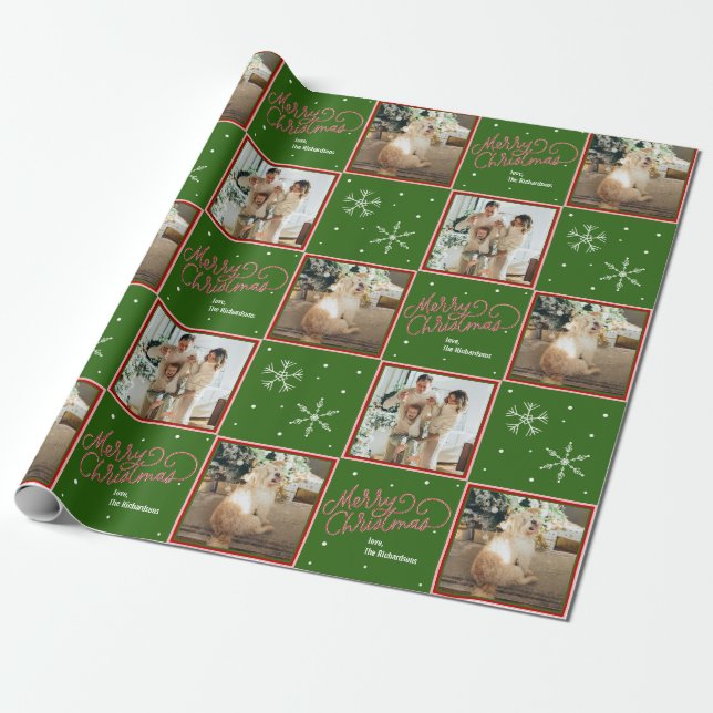 Personalised Picture Merry Christmas  Wrapping Paper (Unrolled)