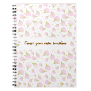 Personalised Picture Quote Soft Pastel Pink Spiral Notebook