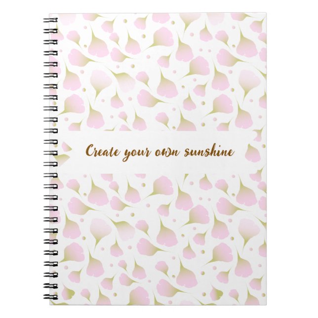Personalised Picture Quote Soft Pastel Pink Spiral Notebook (Front)