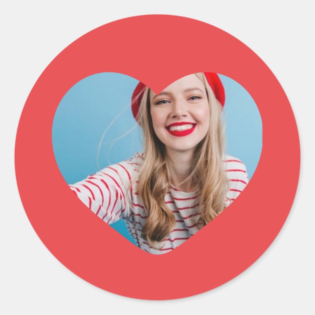 personalised picture sticker heart (Front)