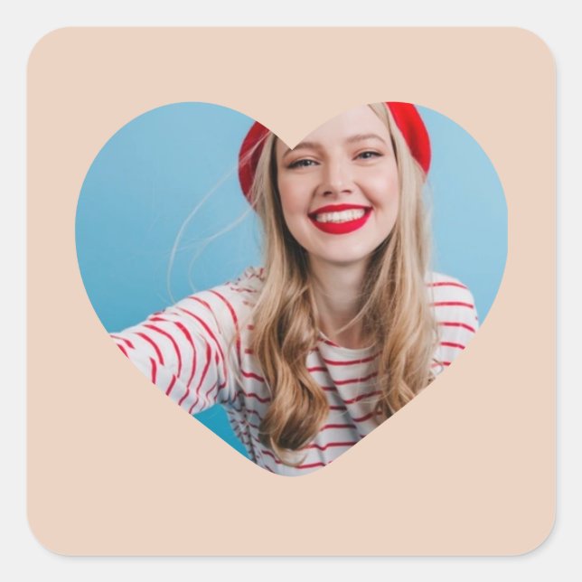 personalised picture sticker heart (Front)