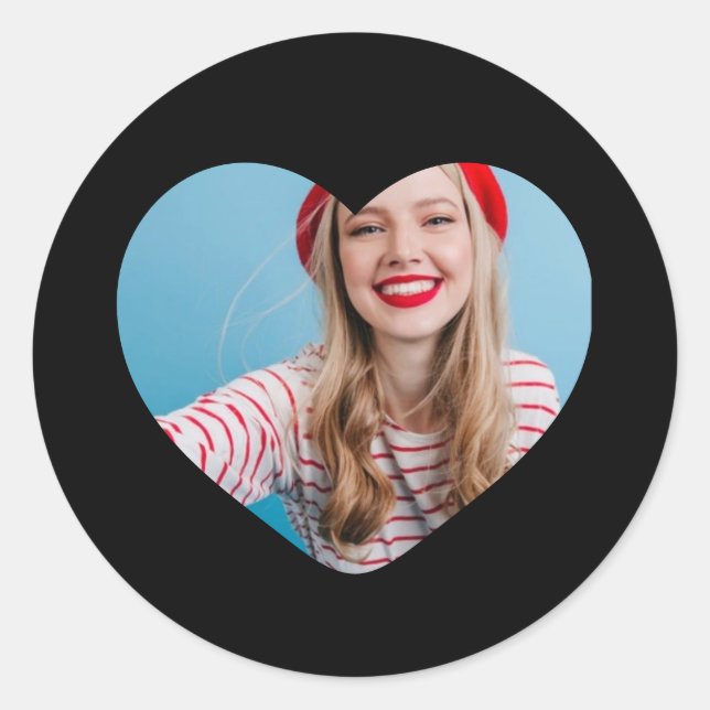 personalised picture sticker heart (Front)