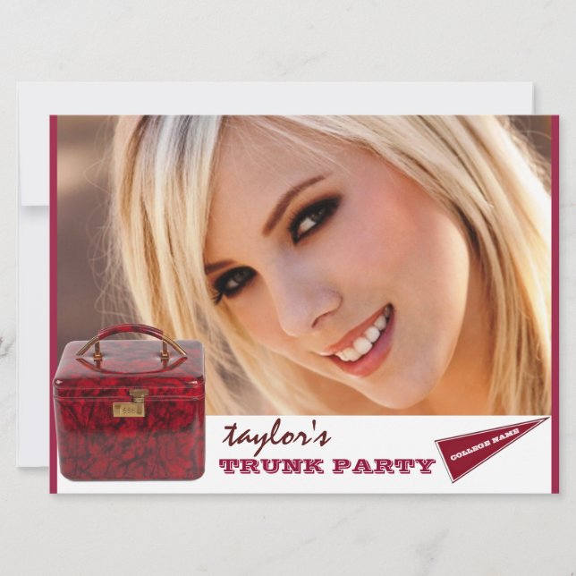 personalised picture trunk party invitation (Front)