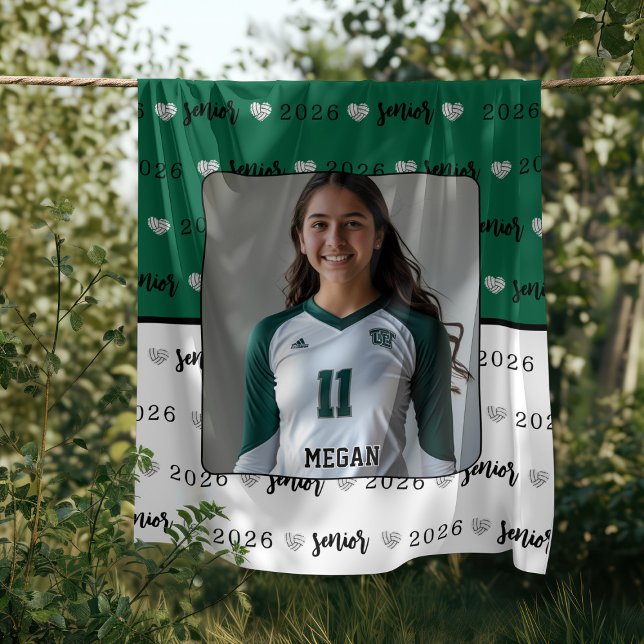 Personalised Picture Volleyball Senior Gift Fleece Blanket (Creator Uploaded)