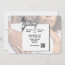 personalised picture wedding invite with qr code