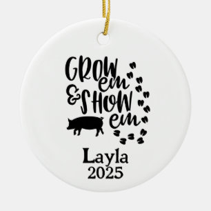 Personalised Pig 4H Farm Ornament