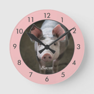 Personalised Pig Large Clock