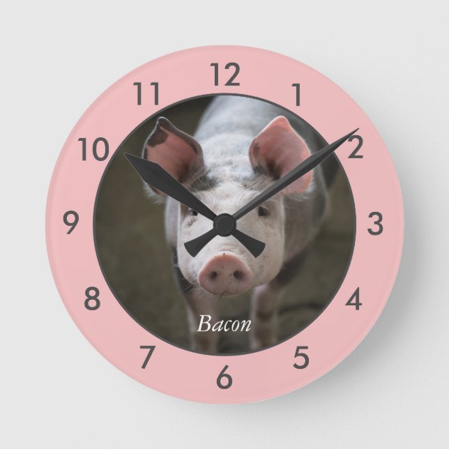 Personalised Pig Large Clock (Front)
