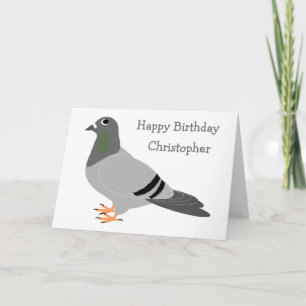 Personalised Pigeon Design Birthday Card