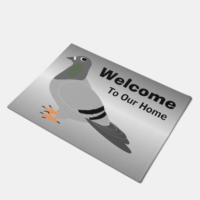 Personalised Pigeon Design Doormat (Angled)