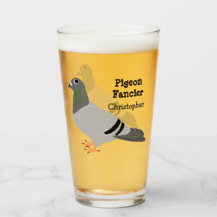 Personalised Pigeon Design Glass