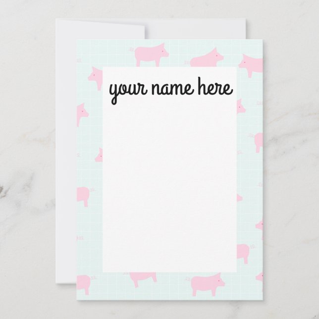 Personalised Pigs Notecards (Front)