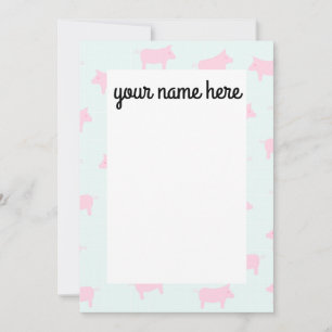 Personalised Pigs Notecards