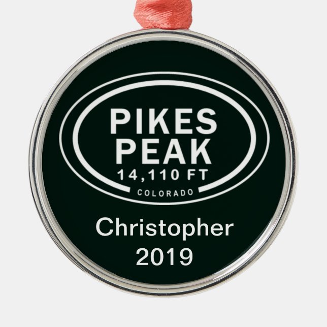 Personalised Pikes Peak CO Mountain Ornament (Front)