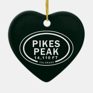 Personalised Pikes Peak Colorado Rocky Mountain Ceramic Tree Decoration