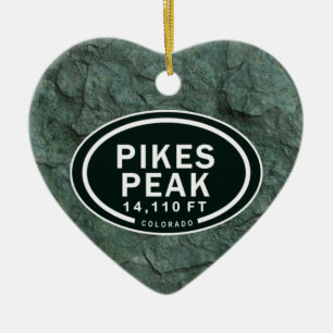 Personalised Pikes Peak Colorado Rocky Mountains Ceramic Tree Decoration