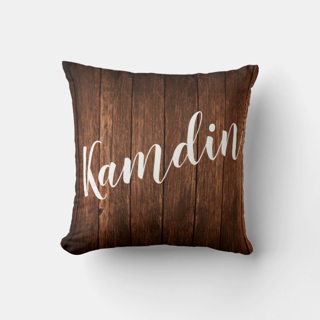 Personalised Pillow Barn Wood Country Rustic (Front)