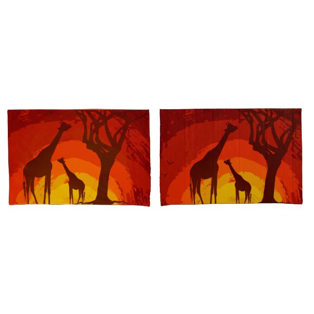 Personalised Pillow Cases African Safari Giraffe S (Front-Set)