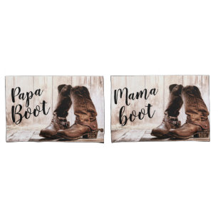 Personalised Pillow Cases boots country rustic wes