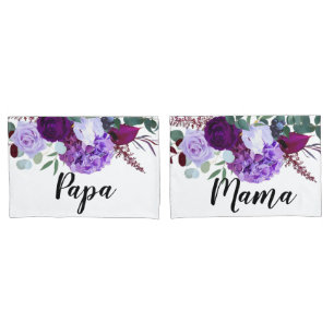 Personalised Pillow Cases Lavender Hibiscus on Whi