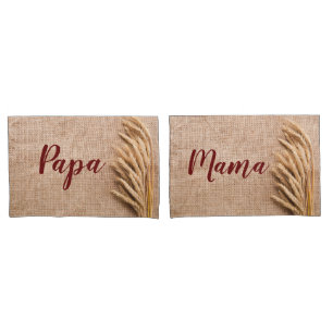 Personalised Pillow Cases Wheat on Burlap Sack Cou