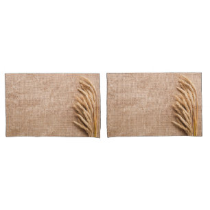 Personalised Pillow Cases Wheat on Burlap Sack Cou