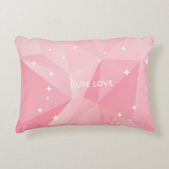Personalised Pillow – Custom Pink Geometric Design (Front)