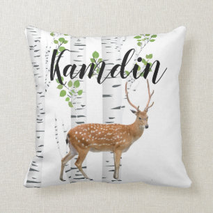 Personalised Pillow Deer Doe Buck Woodland Hunting