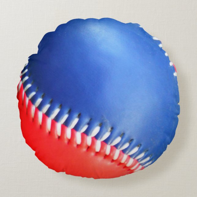 Personalised Pillow Red White  Blue Baseball (Front)
