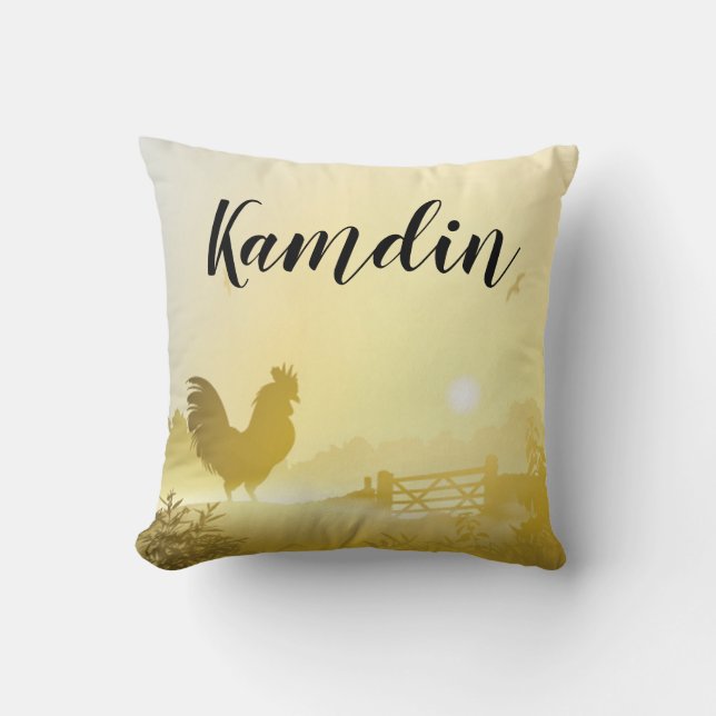 Personalised Pillow Sunny Morning Farm Country Rus (Front)