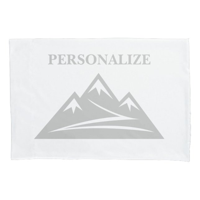 Personalised pillowcase cover sleeve with mountain (Front)