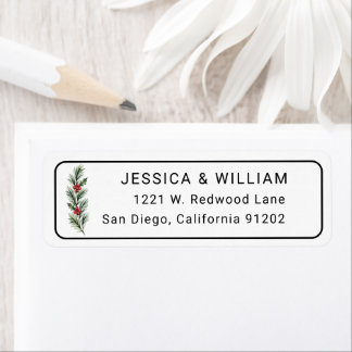 Personalised Pine Branch Wedding Return Address La