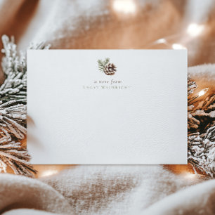 Personalised Pine Cone & Leaves Winter Woodland Card