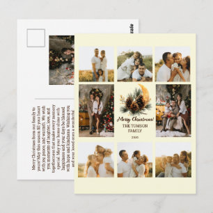 Personalised Pine Cones and Moon Christmas Design Postcard