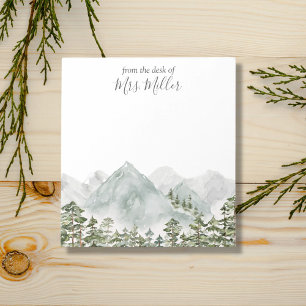 Personalised Pine Forest and Mountains Notepad