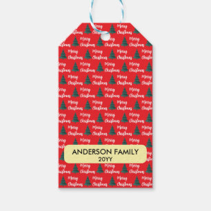 Personalised Pine Tree & Merry Christmas Gift Tags