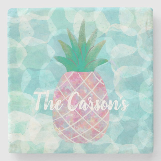 Personalised Pineapple Bar Drink Coaster (Front)