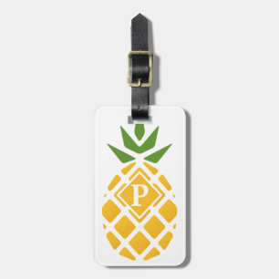 Personalised Pineapple Editable White Background Luggage Tag