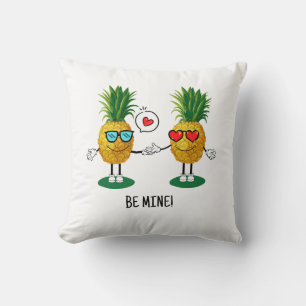 Personalised Pineapple Emoji Love Couple Cushion