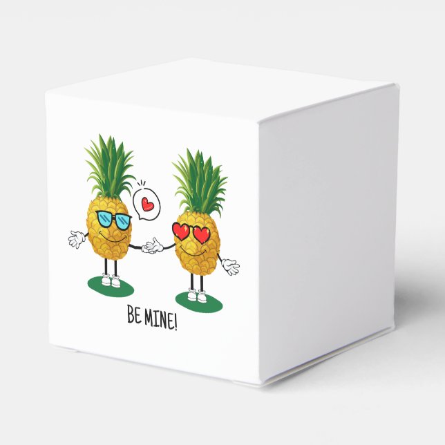 Personalised Pineapple Emoji Love Couple Favour Box (Back Side)