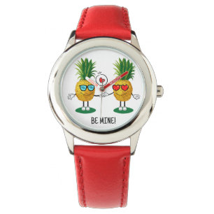 Personalised Pineapple Emoji Love Couple Watch