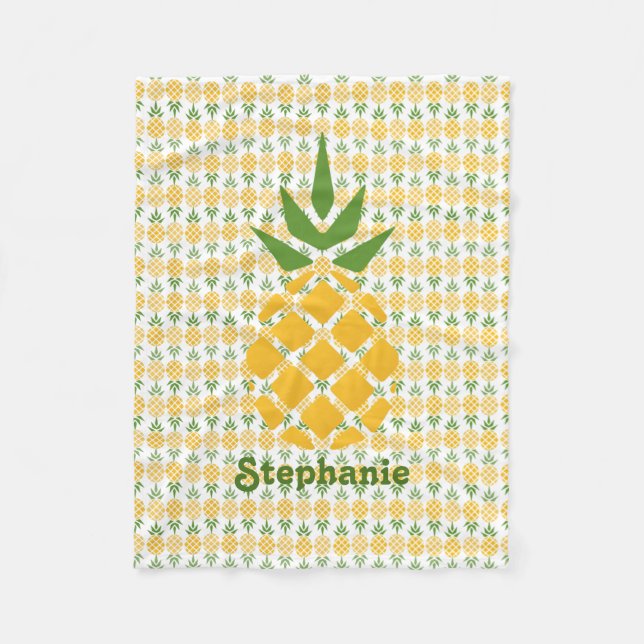 Personalised Pineapple Fleece Blanket (Front)