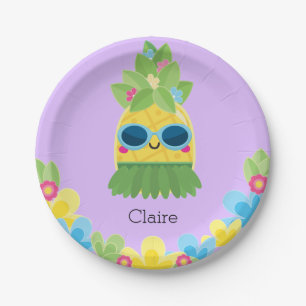 Personalised Pineapple Girls Ms Onederful First Pa Paper Plate