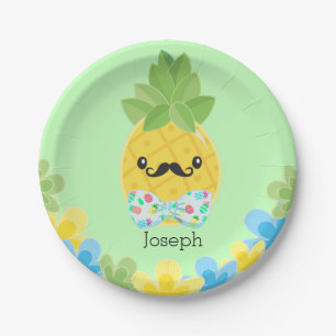 Personalised Pineapple Little Mister Boys   Paper Paper Plate