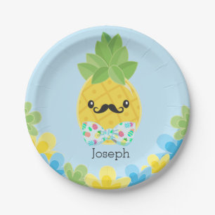 Personalised Pineapple Little Mister Boys   Paper Plate