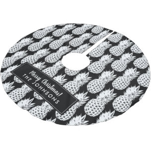 Personalised pineapple pattern Christmas Holiday Brushed Polyester Tree Skirt