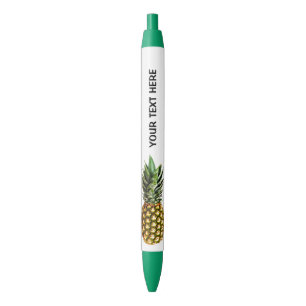 Personalised pineapple print pens with custom text