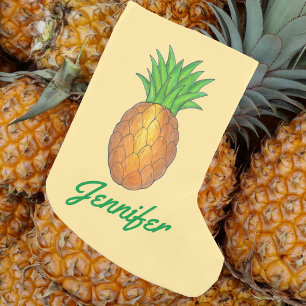 Personalised Pineapple Tropical Island Fruit Small Christmas Stocking