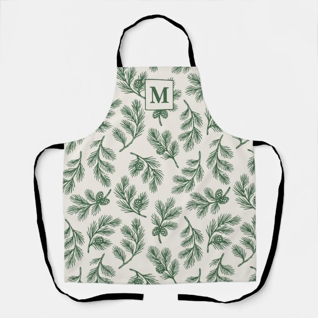 Personalised Pinecone Christmas Apron (Front)